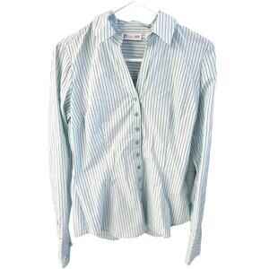 7th Avenue Design Studio NY&Co Teal & Metallic Button Up - Small